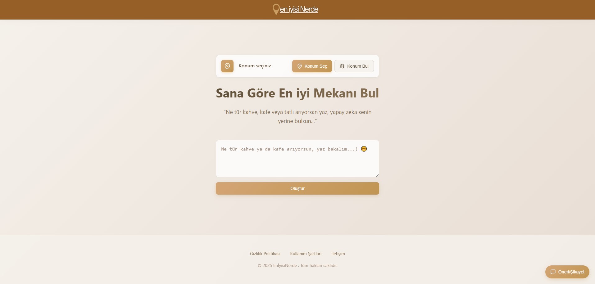 ENİYİSİNERDE.COM - YAPAY ZEKA DESTEKLİ MEKAN ANALİZİ